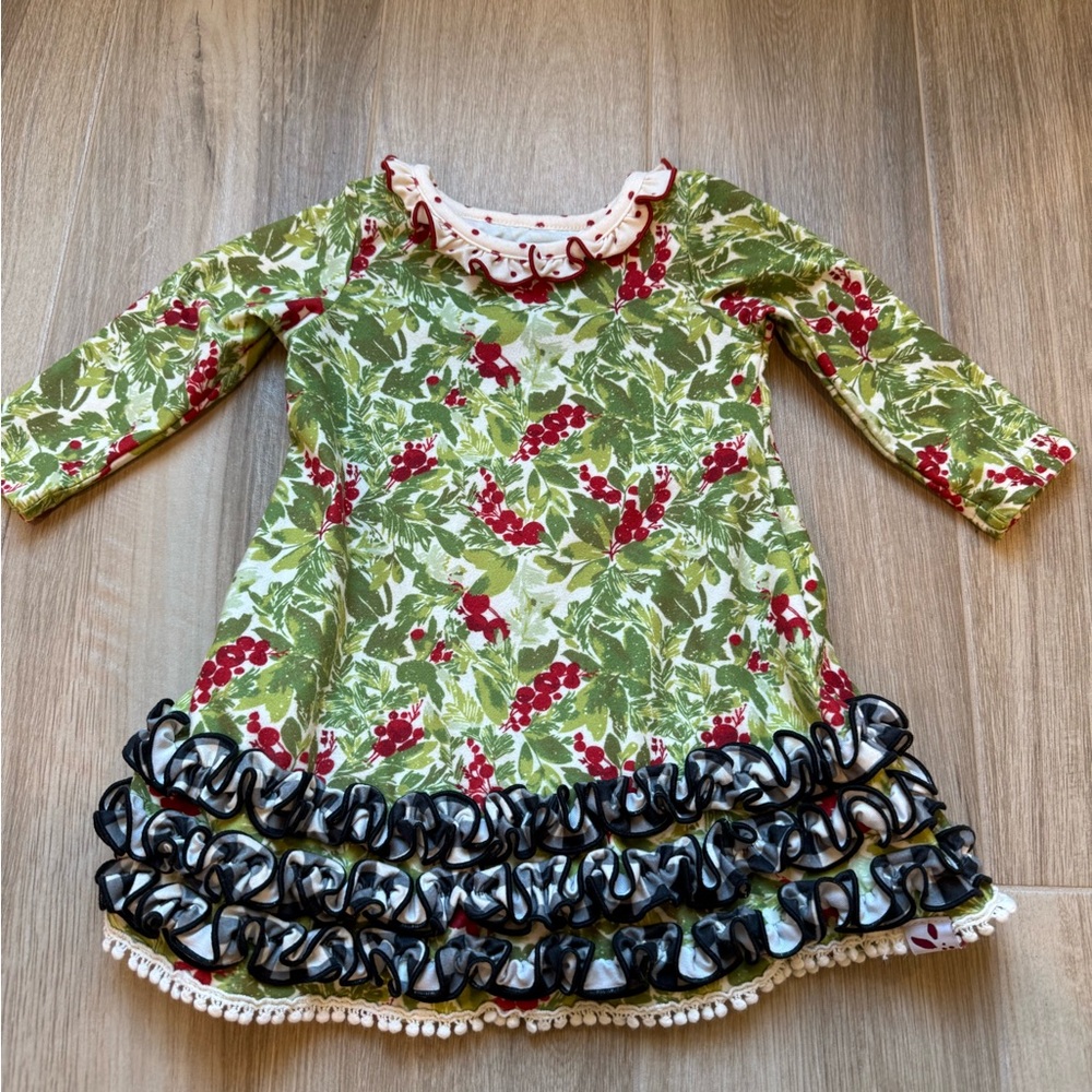 6 month SweetHoney Green and Red Kids Pajama Nightgown
